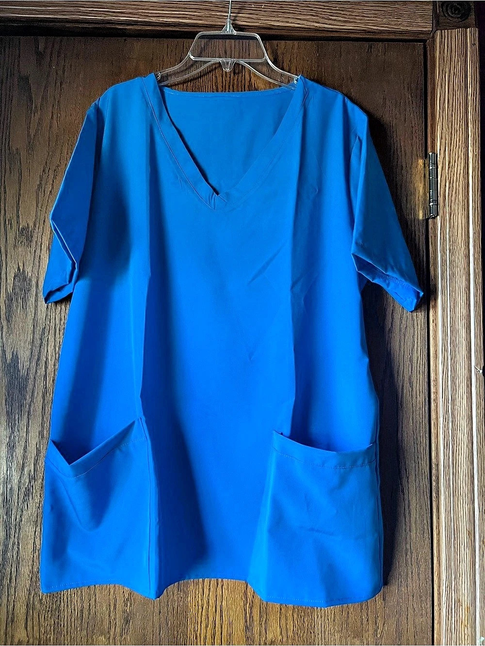 Blue Scrub Top Size XL Like New